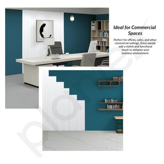 Plantex Wall Panel/PVC Louver Panel for Wall with Size - 12 Inch x 10 Ft/Durable, Lightweight, and Stylish Panels for Office/Hotel/Ideal for Walls & Ceilings - Pack of 1 (White, 5031)