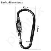 Plantex Number Lock/3-Digit Code Combination Lock/Portable Luggage Lock/Travel Locks for Briefcase/Laptop Bags - Pack of 2 (Black)