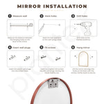 Plantex Aluminium Frame Mirror for Bathroom/Wall Mount Half-Capsule Mirror for Bedroom/Dressing Room/Living Room/Entryway - (Rose Gold, 18x24 Inch)