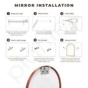 Plantex Aluminium Frame Mirror for Bathroom/Wall Mount Half-Capsule Mirror for Bedroom/Dressing Room/Living Room/Entryway - (Rose Gold, 18x24 Inch)