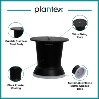 Plantex 3 Inch Sofa Legs for Bed Furniture/Sofa Legs for Table/Sofa Support Legs with Rubber Grip (Black, 6 Pcs)