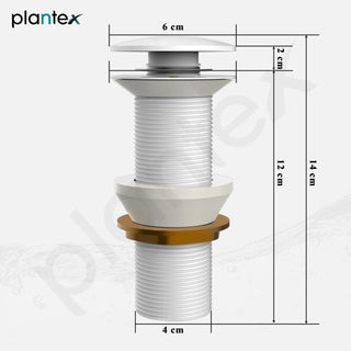 Plantex Pure Brass Waste Coupling for Wash Basin/ 5 inch Drain Out let System Full Thread Pop up Waste Coupling - Pack of 1 (Matt White)