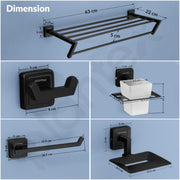 Plantex Decan 304 Grade Stainless Steel Towel Rack for Bathroom/Soap Holder/Napkin Ring/Tumbler Holder/Robe Hook/Bathroom Accessories - Black