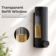 Plantex Liquid Soap Dispenser for Bathroom/ABS Plastic Refillable Soap Handwash Dispenser for Shampoo & Body Lotion - Ideal for Hotels/Hospitals/Restaurants/Offices - (Black)
