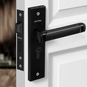 Plantex Heavy-Duty Door Lock Set - Main Door Lock Handle Set/Mortise Lock with 3 Keys, Brass Lock Body & Cylinder (8127 - Z Black & DC Black)