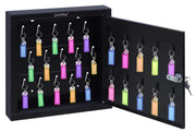 Plantex GI Metal Key Storage Box/Key Cabinet with 25 Key-Holders with Lock for Home/Key Holder for Home/Hotel/Companies/Office - Wall Mount (Black)