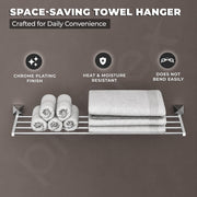 Plantex Towel Rack for Bathroom/Pure Brass Towel Holder/24 Inch Towel Stand/Towel Bar/Bathroom Accessories - Pack of 1 (APS-ASC-13, Chrome)