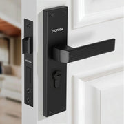 Plantex Stainless Steel Door Lock Handle Set/6-Lever Lock Mechanism with 3 Years of Warranty/Mortise Lock with 3 Keys, Brass Lock Body & Cylinder - (DTM-661, Z-Black)