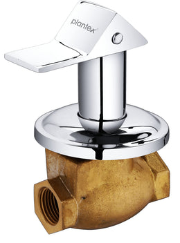 Plantex Pure Brass PRI-306 Concealed Stop Valve/Angular Stop Cock Tap for Bathroom with Teflon Tape & Adjustable Wall Flange – 15 mm (Mirror-Chrome Finish)