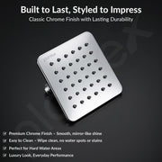 Plantex Stainless Steel 100 mm Rain Flow Overhead Shower with Water Saving Nozzle/Bathroom Shower/Adjustable Shower Head for Bathroom without Arm - (APS-617-Chrome)
