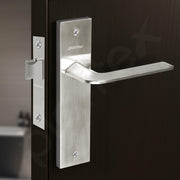 Plantex Heavy Duty Door Lock ÃƒÂ¢Ã¢â€šÂ¬Ã¢â‚¬Å“ Bathroom Door Lock/Mortise 8inch Keyless Plate Handle Set for Home/Bathroom/Store Room/Balcony/Office with Baby Latch (8105, Matt)