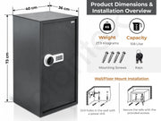 Plantex Digital Safe locker Box/108 litre Large Safe Locker for Home/Electronic Safety Locker with Master & User Dual Code Access with Emergency Key/Tijori Box/2 Years Warranty By Plantex (Grey)