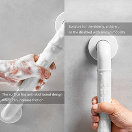 Plantex   12 Inch Strong ABS Bathroom Handle for Senior Citizen/Non-Slip Grab Bar for Toilet/Support for Elderly People - Pack Of 2 (White)