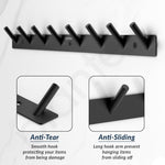 Plantex Wall Hooks for Hanging Cloth/Stainless Steel Towel Hangers/Bathroom Robe Hooks/Door Hangers/Round Wall Hook/Hook Rail for Hanging Keys - 8 Hooks (Pack of 3,  Z-Black)