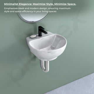 Plantex Ceramic Wash Basin/Basin for Bathroom/Washbasin with 10 Years Glaze Warranty by Plantex/Bathroom Sink for Hotel, Living Room (Glossy White/Rosy - 12 x 12.5 x 5 Inch)
