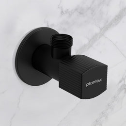 Plantex Single Lever Angle Valve for Bathroom with Brass Spindle/Angle Cock/Single Way Cock with Teflon Tap for Kitchen - Pack of 1 (Black)
