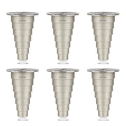 Plantex 4 Inch Sofa Legs for Bed Furniture/Sofa Legs for Table/Sofa Support Legs with Rubber Grip (Chrome Finish, 6 Pcs)