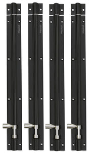 Plantex Stainless Steel Tower Bolt/Tower Bolt for Home,Offices Doors and Windows/Tower Bolt for Main Door/Door Latch/Kundi/Chitakini/Door Latch for Windows - Pack of 4 (Black Finish, 12 inch)