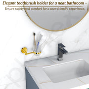 Plantex 304 Grade Stainless Steel Toothbrush/Paste and Tumbler Holder for Bathroom and Wash Basin/Bathroom Accessories - Oreo (Gold)