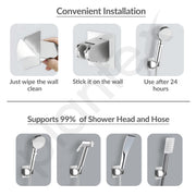 Plantex Abs Hand Shower Holder For Bathroom/Strong Self Adhesive Adjustable Handheld Shower/Wand Holder No Drilling Wall Mount Bracket - (Chrome)