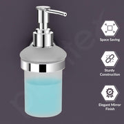Plantex Brezza Stainless Steel Glass Liquid Soap Dispenser/Shampoo Dispenser/Handwash Dispenser/Bathroom Accessories - Chrome