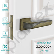 Plantex Heavy Duty Door Lock Bathroom Door Lock/Mortise Keyless Handle Set for Home/Bathroom/Store Room/Balcony/Office with Baby Latch (7086 Ã¢â‚¬â€œ Brass Antique/Satin Black)