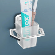 Plantex 304 Grade Stainless Stee Tumbler Holder/Tooth Brush Holder/Bathroom Accessories Pack of 1, Cute (Chrome)