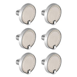 Plantex Knobs for Drawers/Drawer Knobs/Round Knob for Cabinets/Pull-Push Knob for Kitchen/Bedroom/Drawer - Pack of 6 (Satin Steel & Chrome)