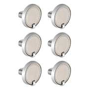Plantex Knobs for Drawers/Drawer Knobs/Round Knob for Cabinets/Pull-Push Knob for Kitchen/Bedroom/Drawer - Pack of 6 (Satin Steel & Chrome)