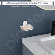 Plantex 304 Grade Stainless Steel Bathroom Soap Holder/Soap Stand for Washbasin/Soap Dish/Bathroom Accessories - Parv (Chrome)