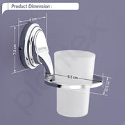 Plantex 304 Grade Stainless Steel Tumbler Holder/Tooth Brush Holder/Bathroom Accessories - Cubic (Chrome)