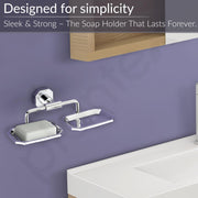 Plantex 304 Grade Stainless Steel Dual Soap Holder/Soap Stand/Soap Dish/Bathroom Accessories - Nipron (Chrome)