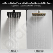 Plantex Stainless Steel Overhead Shower 4 x 4 inch with Water-Saving Technology/High pressure Rain Shower Head without Arm/Bathroom Shower -(Ultra Slim-PVD Black)