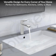 Plantex Pure Brass Pillar Cocke for Basin with Water Saving Aerator/Tap for Wash Basin with Teflon Tape/Sink tap for Wash Basin-7 Year Warranty by Plantex-(ORN-203-Chrome)