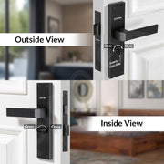 Plantex Stainless Steel Door Lock Ã¢â‚¬â€œ Bathroom Door Lock/Mortise 8inch Keyless Plate Handle Set for Home/Bathroom/Store Room/Balcony/Office - Pack of 1 (DTM-661, Z-Black)
