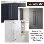 Plantex Stainless Steel & Aluminium Cabinet Handle/450mm Wardrobe Handle for Home/Cupboard Door Pull-Push Handles for Office - Pack of 2 (Rose Gold)