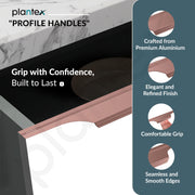 Plantex Profile Handle for Kitchen Cabinet/18 Inch Alluminium Drawer Profile Handle/Wardrobe Pull Handle for Home/Office/Hotel - Pack of 2 (Rose Gold)