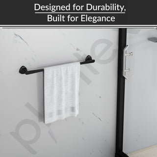 Plantex J4 Stainless Steel 24 Inch Single Towel Rod for Bathroom/Towel Holder in Bathroom/Towel Holder/Bathroom Accessories (PVD Black Finish) Angel