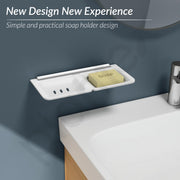 Plantex Stainless Steel Rails Double Soap Holder for Bathroom and Kitchen/Soap Stand/Bathroom Accessories for Home (11 Inch, Acrylic, White)