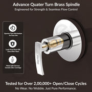 Plantex 25 mm Pure Brass Toilet Flush valve with Teflon Tape & Wall Flange for Commercial & Residential Use-7 Year Warranty by Plantex  (COL-1020-Chrome)