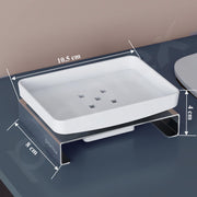 Plantex Stainless Steel and ABS Single Soap Dish for Bathroom/Soap Stand/Soap Holder/Bathroom Accessories - Table Top (Chrome & ABS)