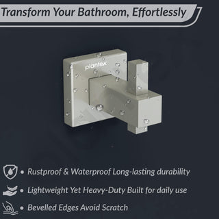 Plantex Stainless Steel Robe Hook for Hanging Clothes/Robe Hooks for Bathroom/Cloth-Towel Hanger/Bathroom Accessories - Satin (Aqua)