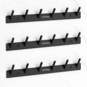 Plantex Wall Hooks for Hanging Cloth/Stainless Steel Towel Hangers/Bathroom Robe Hooks/Door Hangers/Round Wall Hook/Hook Rail for Hanging Keys - 6 Hooks (Pack of 3, Z-Black)