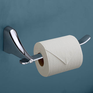 Plantex Rich Brass Bathroom Accessories - Unique Toilet Paper Holder/Tissue Paper Stand for Washroom/Bathroom (Chrome)
