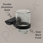 Plantex Aluminum Space Aluminium Tumbler Holder/Toothbrush Holder For Bathroom/Stand For Bathroom Accessories (Black)