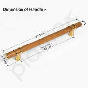 Plantex 18 Inch Main Door Handle/Stainless Steel & Wooden Door Handle/Pull-Push Handle for Door/Office & Hotel - Pack of 1 (DTMD-428, Gold & Wood)