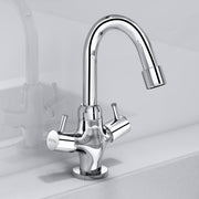 Plantex Pure Brass Basin Sink Mixer Tap Hot and Cold/Mixer Tap for Bathroom/Wash Basin Tap with Teflon Tape -7 Year Warranty by Plantex (ICO-909-Chrome)
