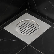 Plantex 304 Grade Stainless Steel Bathroom Drain Cover/Floor Drain Jali for Bathroom/Drainage Cover (6x6 inches) - (AXIO, Chrome)