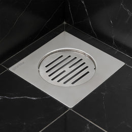 Plantex 304 Grade Stainless Steel Bathroom Drain Cover/Floor Drain Jali for Bathroom/Drainage Cover (6x6 inches) - (AXIO, Chrome)