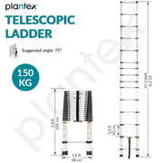 Plantex 21.33 feet (6.5m) Telescopic Ladder/Durable Steps/Height Adjustable Aluminium Ladder/Telescopic Ladder/Extendable Portable Steps and Compact Design